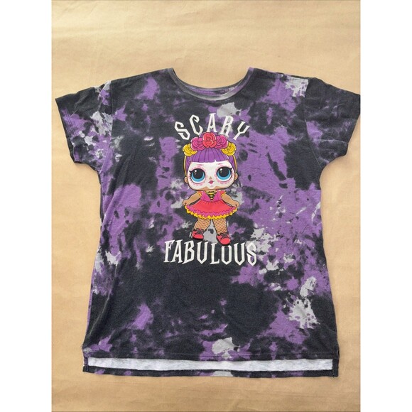 LOL Surprise Doll Womens Unisex T Shirt Medium Scary Surprise Purple Tie Dye - Picture 1 of 6